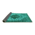 thumbnail image 2 of Ahgly Company Indoor Square Oriental Turquoise Blue Industrial Area Rugs, 4' Square, 2 of 4