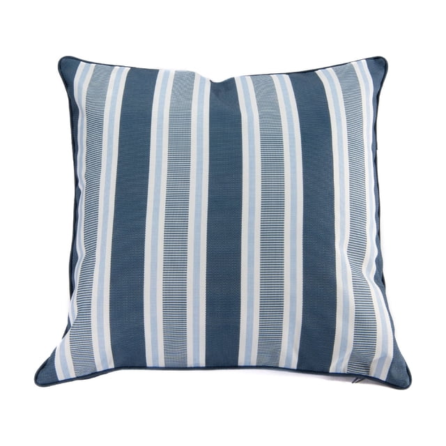 Coussin Imperméable d'Extérieur à Rayures Bleu - Ensemble de 2