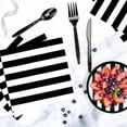 thumbnail image 4 of Suministros de Fiesta Serve25 Blanco y Negro Platos de Papel Rayados 175 Piezas, 4 of 7