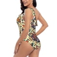 thumbnail image 6 of Daiia Fashion Hippie Girl Women's One Piece Swimsuits Personalized One Shoulder Swimwear Asymmetric Ruffle Bathing Suits-Large, 6 of 8