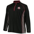 thumbnail image 2 of Men's Black Ohio State Buckeyes Big & Tall Textured Raglan Quarter-Zip Jacket, 2 of 4