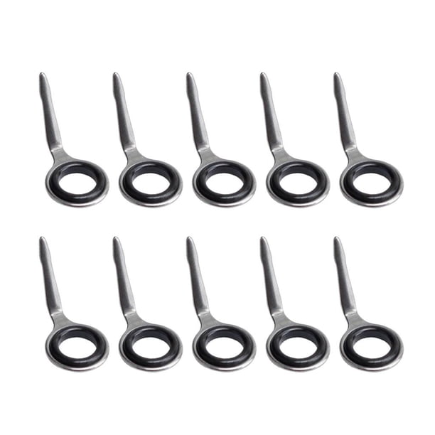 Juego de 10 rodilleras de acero para pesca, para barras de ángel y pistas de hielo. Blanco 10