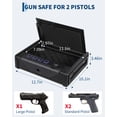 thumbnail image 3 of Gun Safe Biometric Quick Access - Fingerprint & Digital PIN Lock Box, Heavy Duty Steel Storage for Pistols in Home, Bedroom, Car (Black, Includes Key Backup), 3 of 7