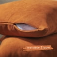 thumbnail image 2 of 3S Brother's Solid Color Cushion Cover Velvet Look Home Décor Throw Pillow Case with Invisible Zipper Set of 2 Pieces for Chair Couch Bedroom & Livingroom Décor Pillowcase - B-Orange 16"x16" Each, 2 of 9