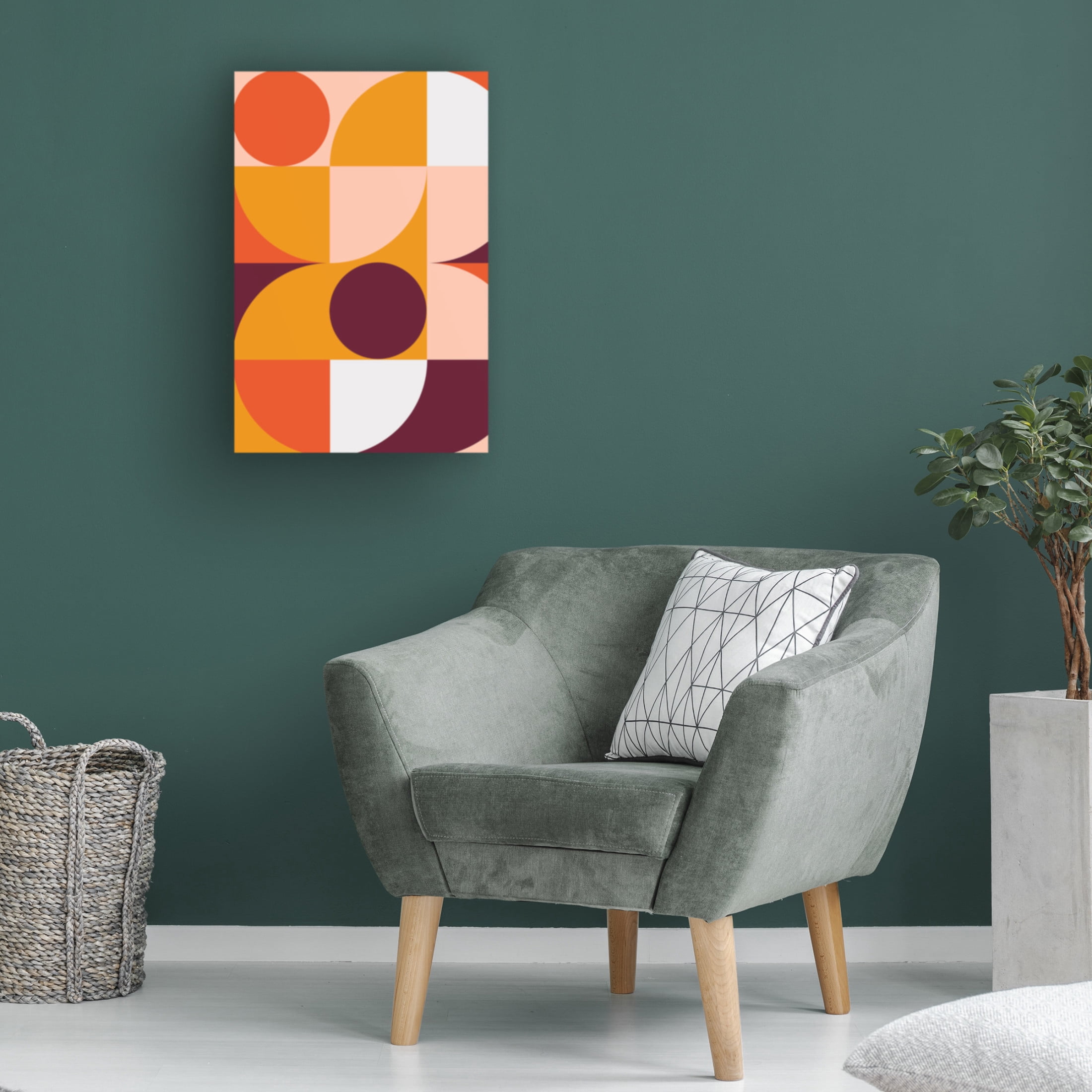 Canvas Wall Art - Incado 'Mid Century Mod II' Wall Art for Living Room, Bedroom, or Office Décor by Trademark Fine Art - 12 x 19 Inches
