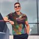 thumbnail image 4 of Balery Rainbow Scales Fantasy Dragon Camisa Polo de Hombre con Estampado, de Manga Corta y Tejido Medio, Camisa Tipo Golf Polo-3X-Large, 4 of 6