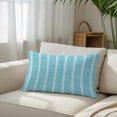 thumbnail image 6 of Turquoise Body Pillow Cover, Pillowcase Protectors with Zipper, Breathable Decorative Throw Pillow Case Cover, Modern Boho Vertical Striped Pattern Simple Pillow Shams for Couch Sofa 24x36Inch, 6 of 7