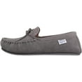 thumbnail image 5 of SNUGRUGS George Mens Suede Moccasin with Checked Cotton Inner and Rubber Sole - Grey - US 10, 5 of 7