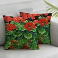 thumbnail image 3 of nygtbtfer Red Geranium Decor Throw Pillow Covers Potting Decorative Pillow Case Cushion Covers with Welcome Words for Sofa (Red Geranium) White, 3 of 7