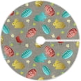 thumbnail image 1 of FMSHPON Easter Vintage Easter Colorful Eggs Gold Bunny Rabbit Birds Flowers Xmas Christmas Tree Skirt Stand Mat for Holiday Party Decoration Indoor Outdoor 36 inches, 1 of 6