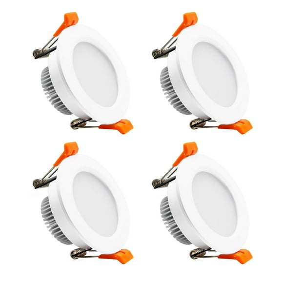 YGS-Tech Éclairage Encastré LED 2 Pouces Dimmable Downlight, 3W(Équivalent Halogène 35W), 2700K Ultra Blanc Chaud, CRI80, Lumière de Plafond LED avec Pilote LED (4 Pack)