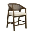 thumbnail image 3 of Noble House Wooden Frame Counter Stool Set of 2,Rattan Back with Rubberwood Frame,Beige+Walnut, 3 of 8