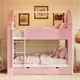 thumbnail image 2 of Full-Over-Full Two-Tone Accent Bunk Bed Frame with Cabinet, Drawers & Shelves, Modern Storage Kids Bed with LED Light Strip, 2 of 10