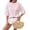 #26Pink, variant on Womens T Shirts Stripe Textured Split Hem Half Sleeve Loose Top Short Sleeve Round Neck Tshirt Tops Pink M