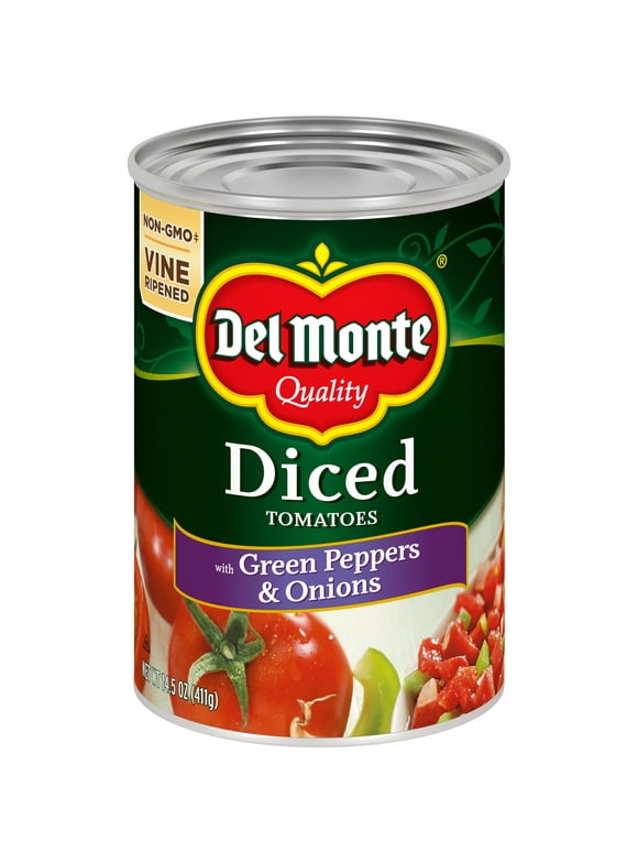 Del Monte Diced Tomatoes Green Peppers Onions, 14.5 oz Can