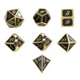 thumbnail image 1 of 7pcs Metal Dice Polyhedral Shiny Portable Long Lasting Zinc Alloy Dice Set for Table Game Board Game Gold Black, 1 of 4