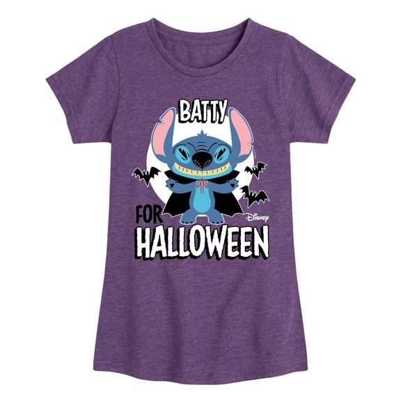 Lilo & Stitch - Batty For Halloween - Toddler And Youth Girls Short Sleeve Graphic T-Shirt