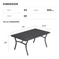thumbnail image 2 of DIFY Rectangle Metal Patio Dining Table for 6, 63" Outdoor Dining Table with Umbrella Hole, Black, 2 of 5