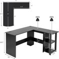 LShaped Computer Desk Large Corner Computer Desk with 2Tier Open