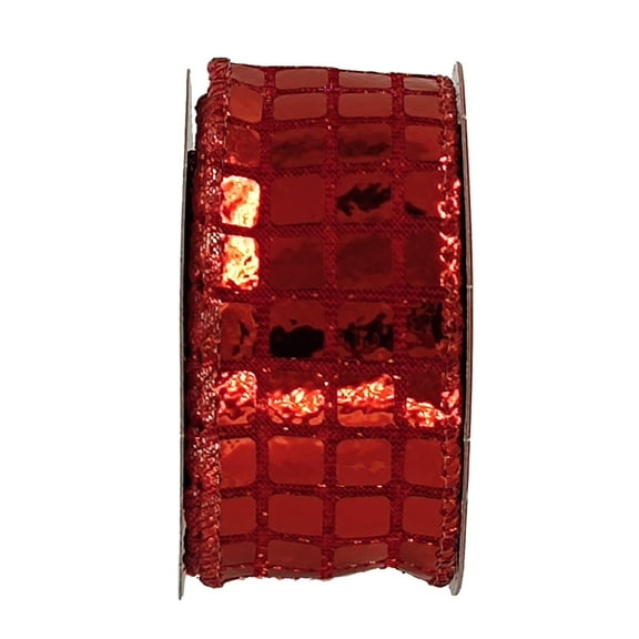 Red Disco Wired Christmas Ribbon, 1.5" x 15', by Holiday Time