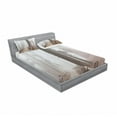 thumbnail image 3 of Ambesonne Nature Fitted Sheet & Pillow Sham Set, Forest in Foggy Morning, Twin, Grey Brown, 3 of 3