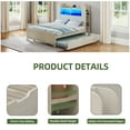 thumbnail image 5 of Uforic Full Bed Frame with Trundle & Bookshelf, Wood Trundle Bed Frame with Storage Headboard & Charging Station, White, 5 of 7
