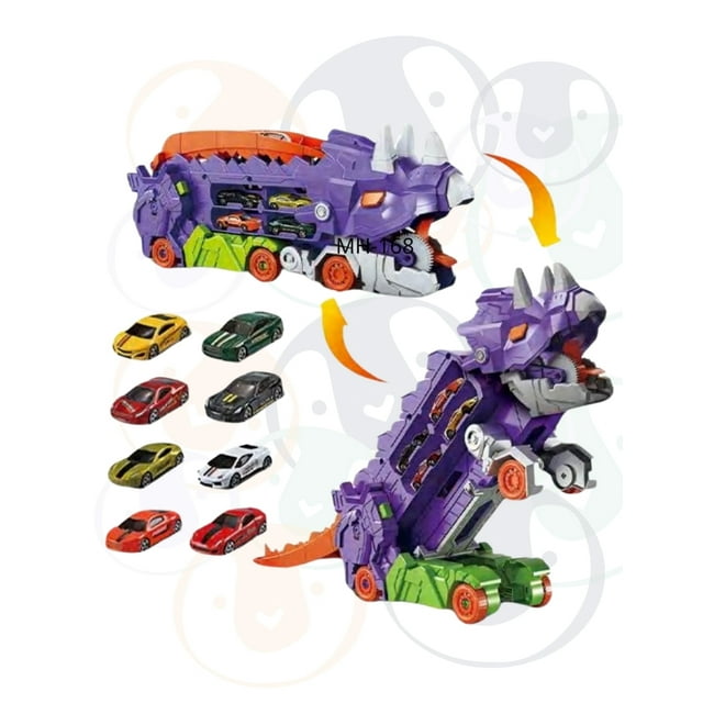 PINGÜE® City & Speed | Pista Dino Track para Niños | Set de Transporte y Almacenamiento | Alta Velocidad | Para Vehículos 1:64 | Morado | Tamaño 63x14x31 | Juguetes Niños estilo Hot Wheels.