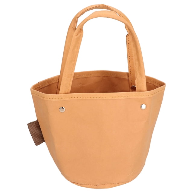 Kraft Paper Bag Washable Retro Multi Functional Recyclable Storage Bag for Home Party WeddingPortable (14x14cm)