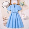 thumbnail image 6 of Youmylove Toddler Girls Short Sleeve Solid Color Princess Dress Dance Party Dresses Clothes Stylish Playwear, 6 of 6