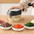 thumbnail image 2 of Amdohai Manual Food Chopper Manual Garlic Chopper Garlic Mincer Hand Pull String, 2 of 9