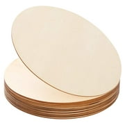 4 Pieces 12 Inch Round Wood Circle, Unfinished Round Wood Slices for Craft Pyrography, Painting and Door Hanger