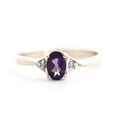 thumbnail image 5 of Galaxy Gold 14K Solid Gold 0.46 Carat Natural Diamond & Amethyst Oval Cut Ring for Women - Rose Gold Fine Jewelry, 5 of 6