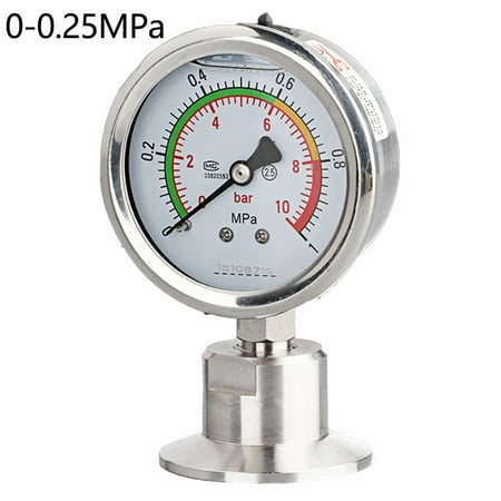 

Manometer 1.5 （50.5mm）OD Tri Clamp Membrane Pressure Gauge-SS304 Diaphragm Gauge