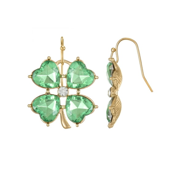 Way to Celebrate St. Patrick's Day Rhinestone Clover Earrings, 1 Pair