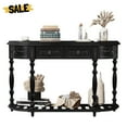 thumbnail image 2 of GZXS 52" Curved Console Table with 4 Drawers and Open Shelf, Modern Vintage Entryway Table for Living Room, Hallway, or Foyer (Black), 2 of 9