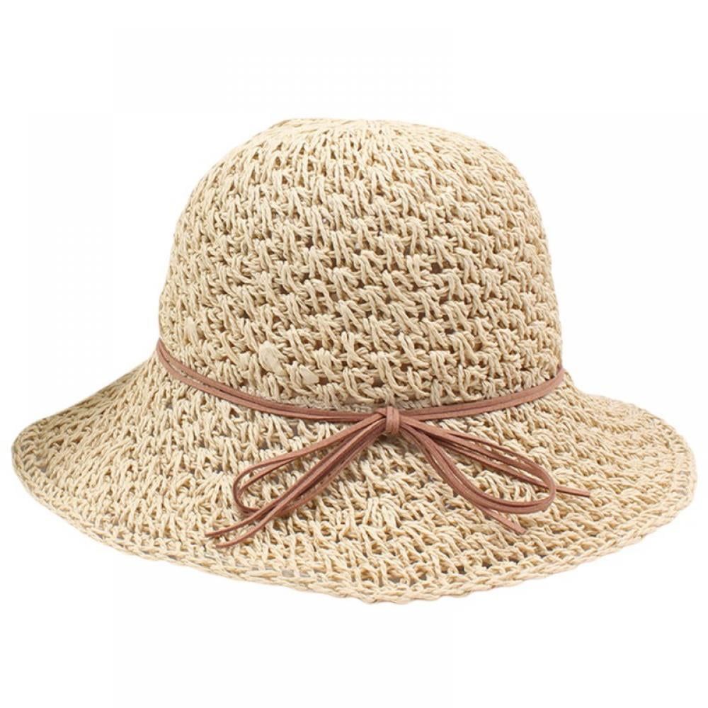 Women\'s Straw Hat Hand Crochet Small Fresh Art Style Sun Hat Beach Hat