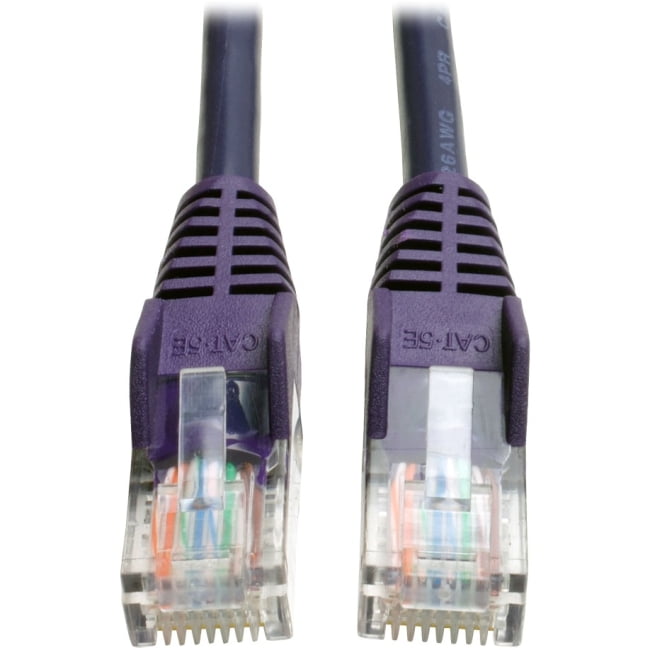 Tripp Lite 5ft Cat5e / Cat5 Snagless Molded Patch Cable RJ45 M/M Purple 5' - Category 5e for Network Device - 128 MB/s -