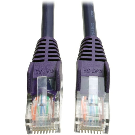 Tripp Lite 5ft Cat5e / Cat5 Snagless Molded Patch Cable RJ45 M/M Purple 5' - Category 5e for Network Device - 128 MB/s -