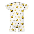 thumbnail image 4 of Cartoon Bees Honey Newborn Infant Baby Romper Boy Girl Bumblebee Floral Honeycomb Summer Round Neck Short Sleeve Jumpsuit Bodysuit, 4 of 6