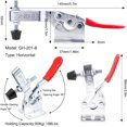 thumbnail image 2 of 4 pcs Horizontal Clamp, Push-Pull Action Hand Tool, Quick Release Toggle Clamp, for Machine Operation, 2 of 5
