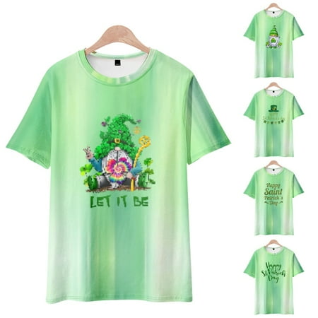 

LANLIN St. Patrick s Day Boys Graphic Tee Regular-Fit Shirts Up to 8XL