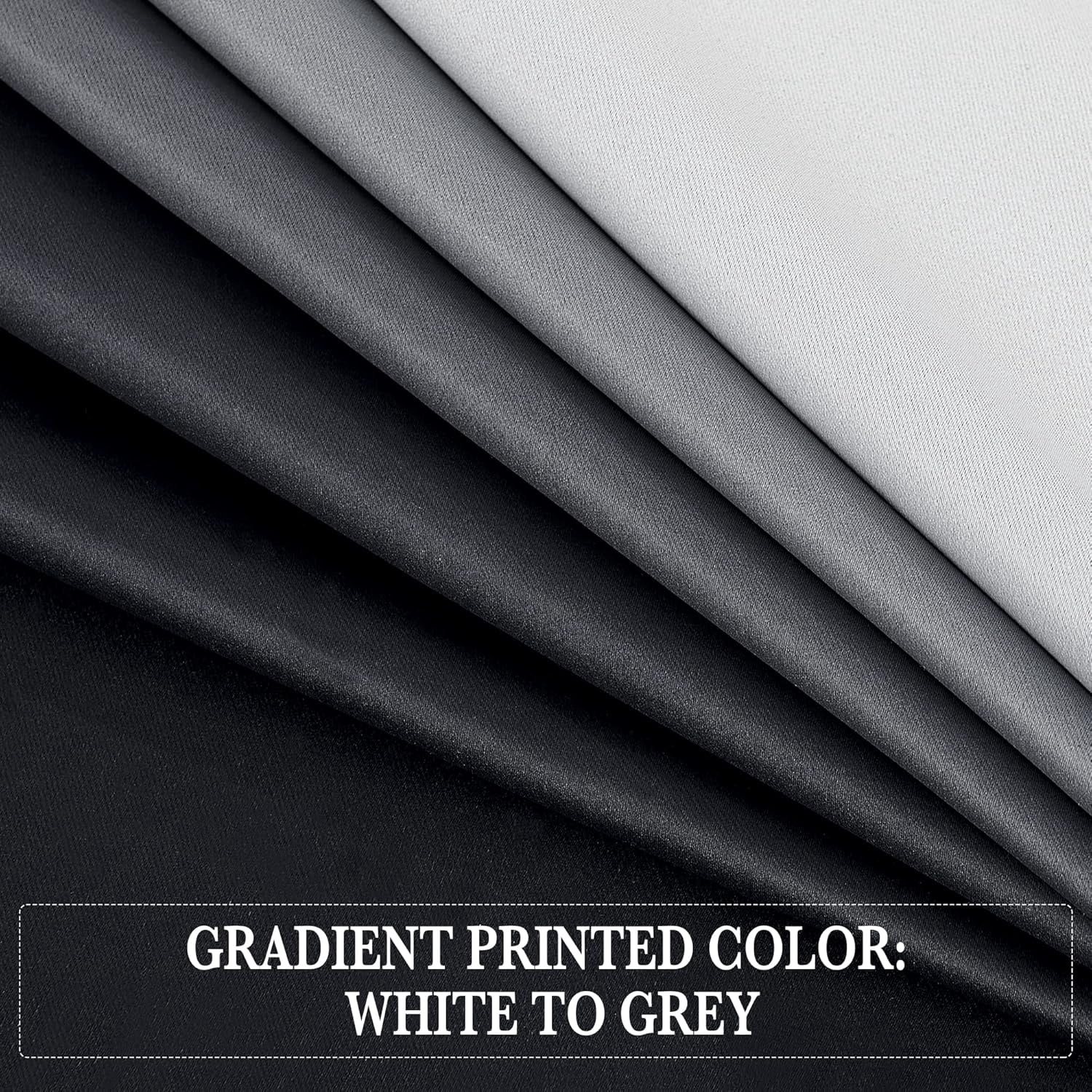 NICETOWN Gradient Blackout Curtain for Living Room Noise Reducing Grommet Modern Decorative Drapes for Bedroom, White to Black, W52 x L84, 2 Panels