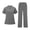 Gray-100228AA, variant on Hearthz Scrubs Sets for Women Stretch V-Neck Top & Straight Leg Pants Scrubs Women Set