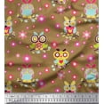 thumbnail image 1 of Soimoi Silk Fabric Floral & Owl Cartoon Fabric Prints by Yard 42 Inch Wide, 1 of 1
