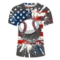 thumbnail image 4 of SwiftWear 4th of July Shirts for Men Round Neck Mens Short Sleeve Shirts Casual American Flag Short Sleeve Patriotic Independence Day Tee Top Mens Hipster Hiphop Tees, Dark Gray-M, 4 of 6