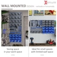 thumbnail image 3 of Blue 44-Piece Wall Mounted Tool Organizer with Bins & Hooks - Garage & Workshop Storage Rack - Adjustable Parts Rack Kit - 21.3" x 8.8" x 37.5", 3 of 7