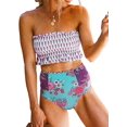 thumbnail image 1 of Maillots de Bain Bandeau 2 Pièces Taille Haute pour Femmes, 1 of 6