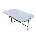 thumbnail image 2 of Coffee Table with Ceramic Top and Metal Frame, White and Black- Saltoro Sherpi, 2 of 5
