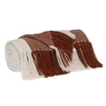 thumbnail image 2 of Parkland Collection Archee Rust Striped Cotton Throw Blanket, 50 x 60 Decorative Couch Throw, 2 of 4