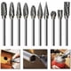 thumbnail image 1 of Juego de fresas rotativas de carburo sólido de acero de tungsteno de doble corte, vástago de 3mm, varillas giratorias para herramientas rotativas Dremel, 10 Uds., 1 of 5
